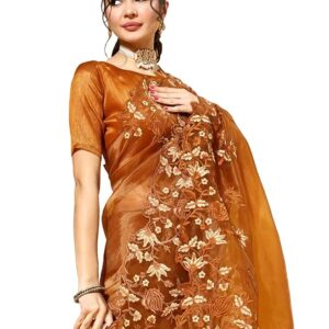 Embroidered Saree With Unstitched Blouse Piece