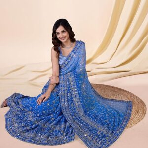 Embroidery work Saree