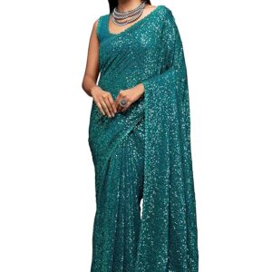 TRENDMALLS Women's Georgette Heavy Sequins