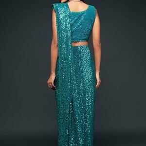 TRENDMALLS Women's Georgette Heavy Sequins